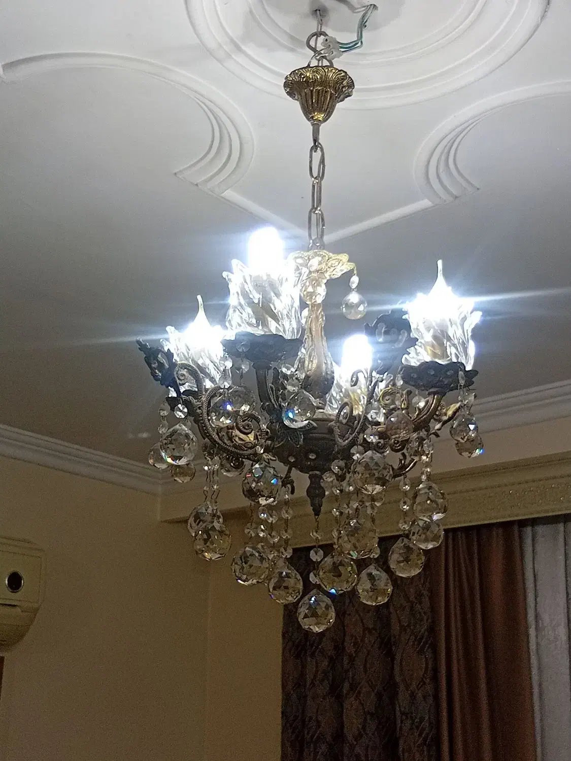 لوستر برنجی|لوستر و چراغ آویز|اراک, |دیوار