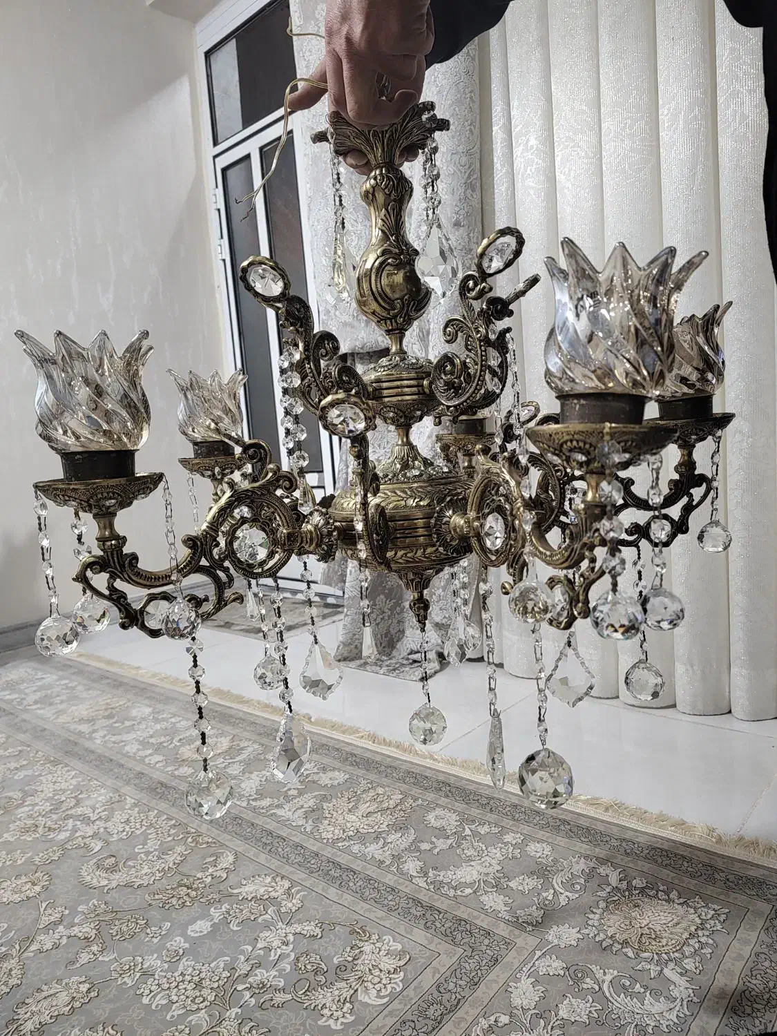 لوستر برنز عباسیدرحدنو|لوستر و چراغ آویز|اردبیل, |دیوار