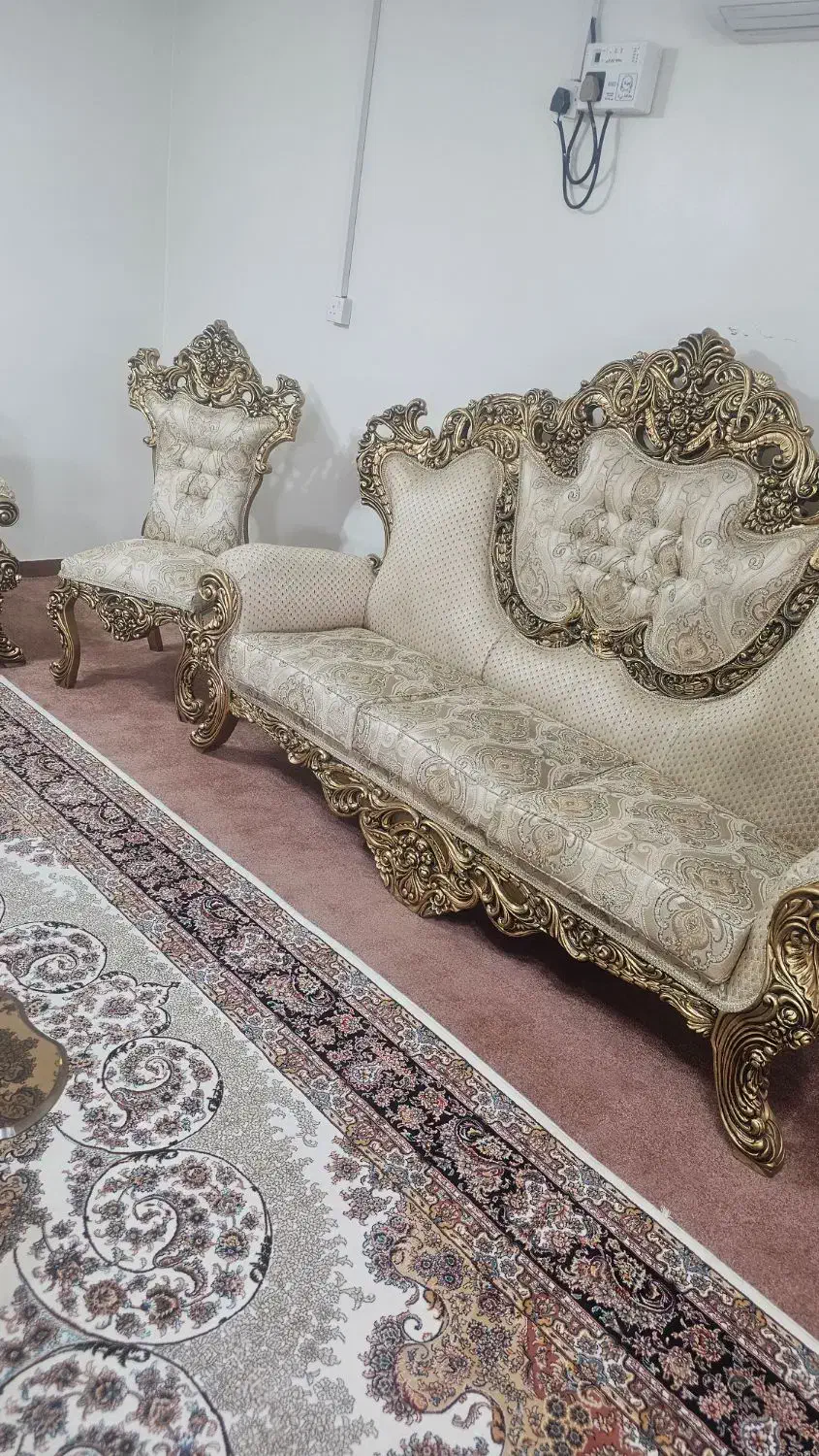 مبل سلطنتی ۹ نفره|مبلمان خانگی و میز عسلی|امیدیه, |دیوار