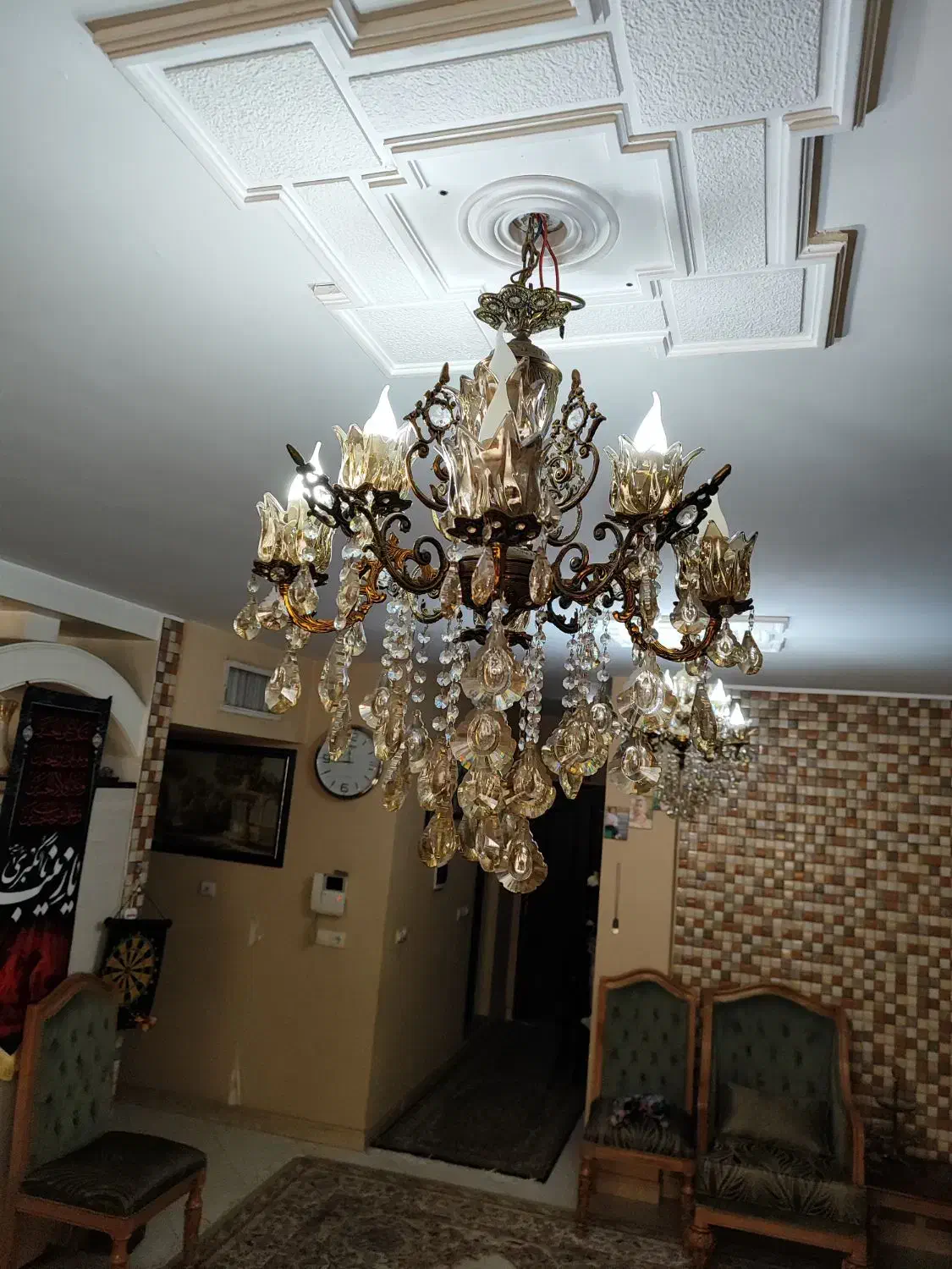 لوستر سقفی برنز|لوستر و چراغ آویز|فردیس, شهرک راه آهن|دیوار