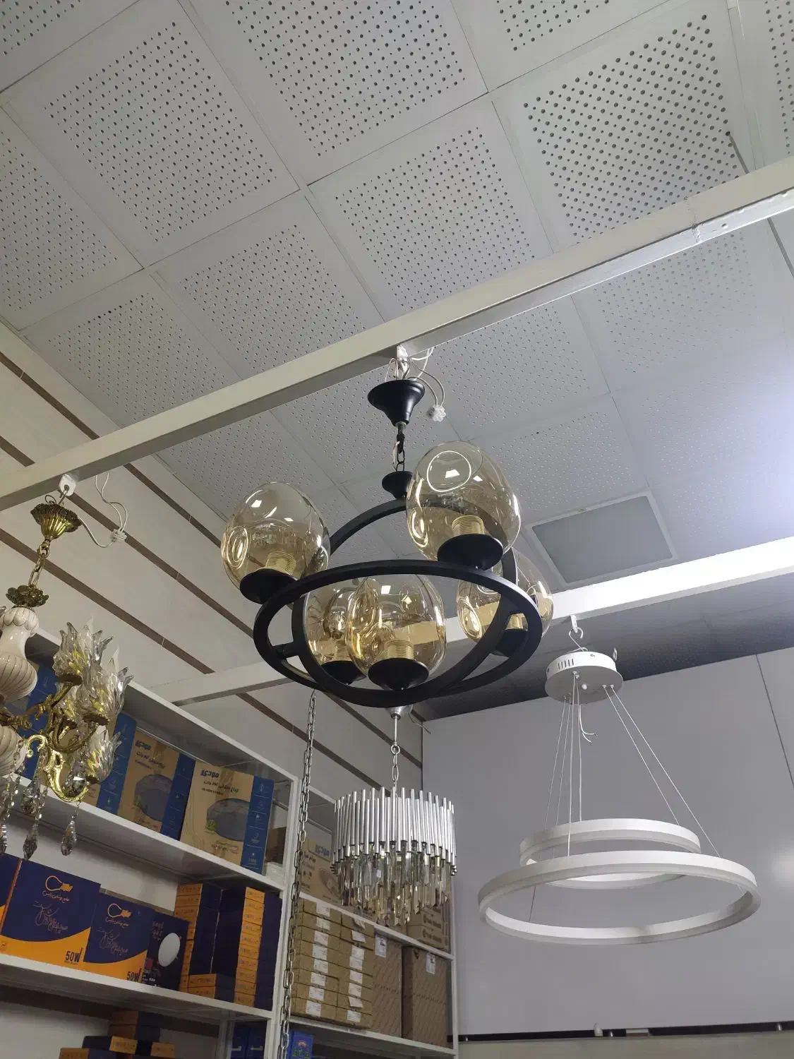 لوستر منظومه ۵ شعله|لوستر و چراغ آویز|سنندج, |دیوار