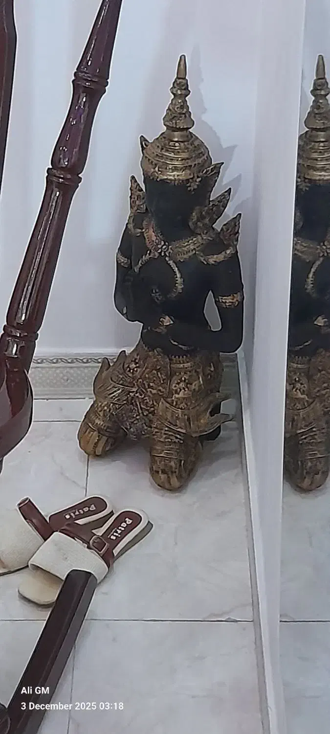 دو عدد مجسمه قدیمی تمیز بودا و ارتش درباری|مجسمه، تندیس، ماکت|نسیمشهر, |دیوار