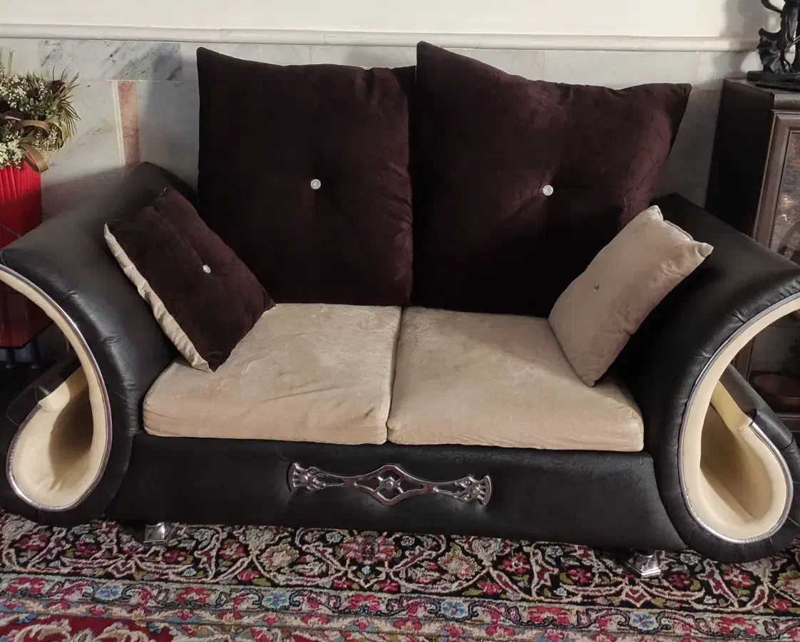 مبل چرم دو رنگ|مبلمان خانگی و میز عسلی|رفسنجان, |دیوار