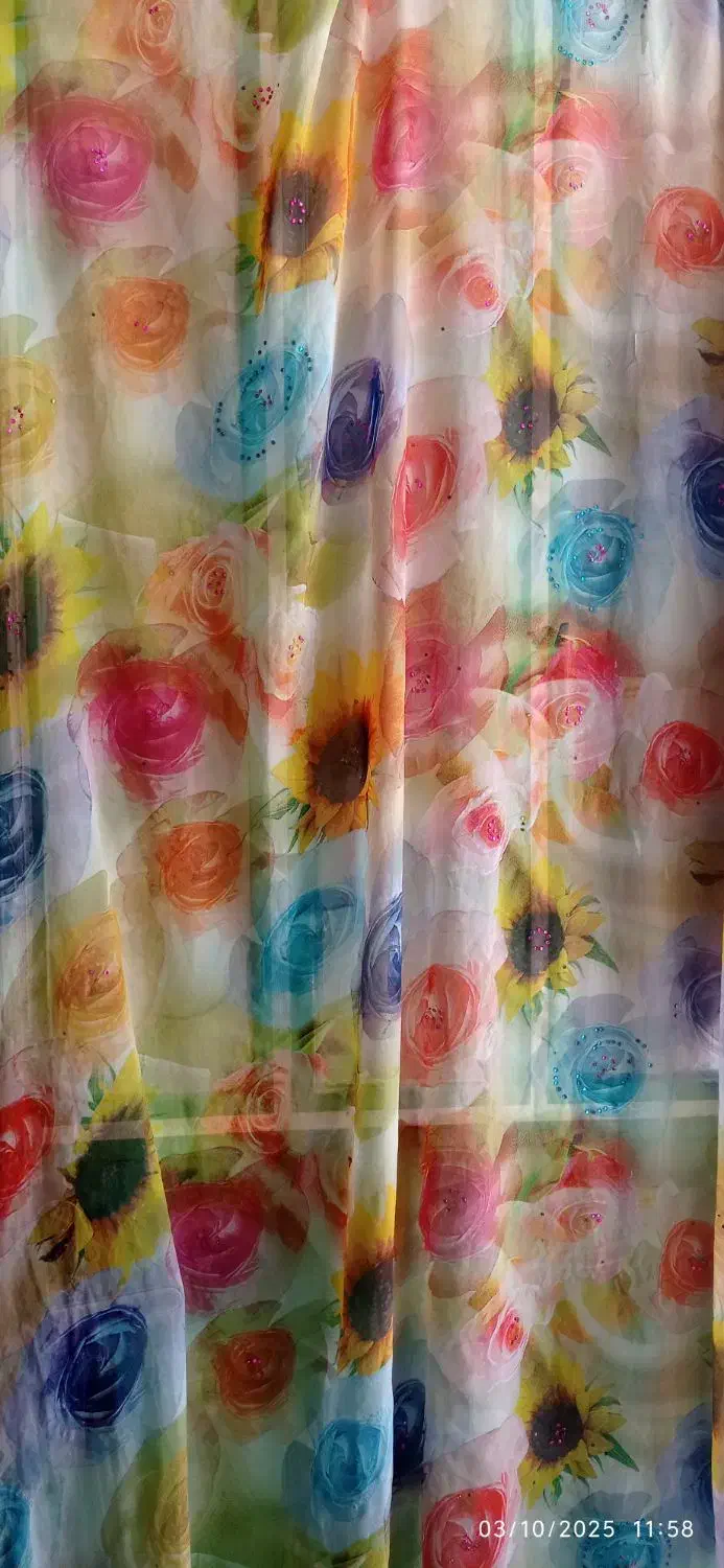 چادر رنگی و مشکی نگین دار|لباس|زابل, |دیوار