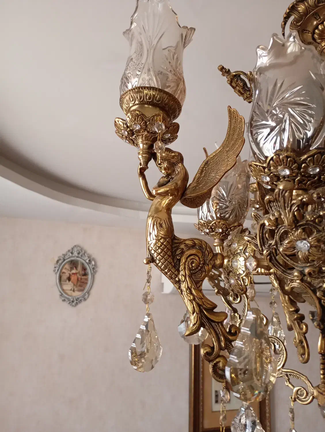 3عدد لوستر فرشته برنجی|لوستر و چراغ آویز|گرمسار, |دیوار