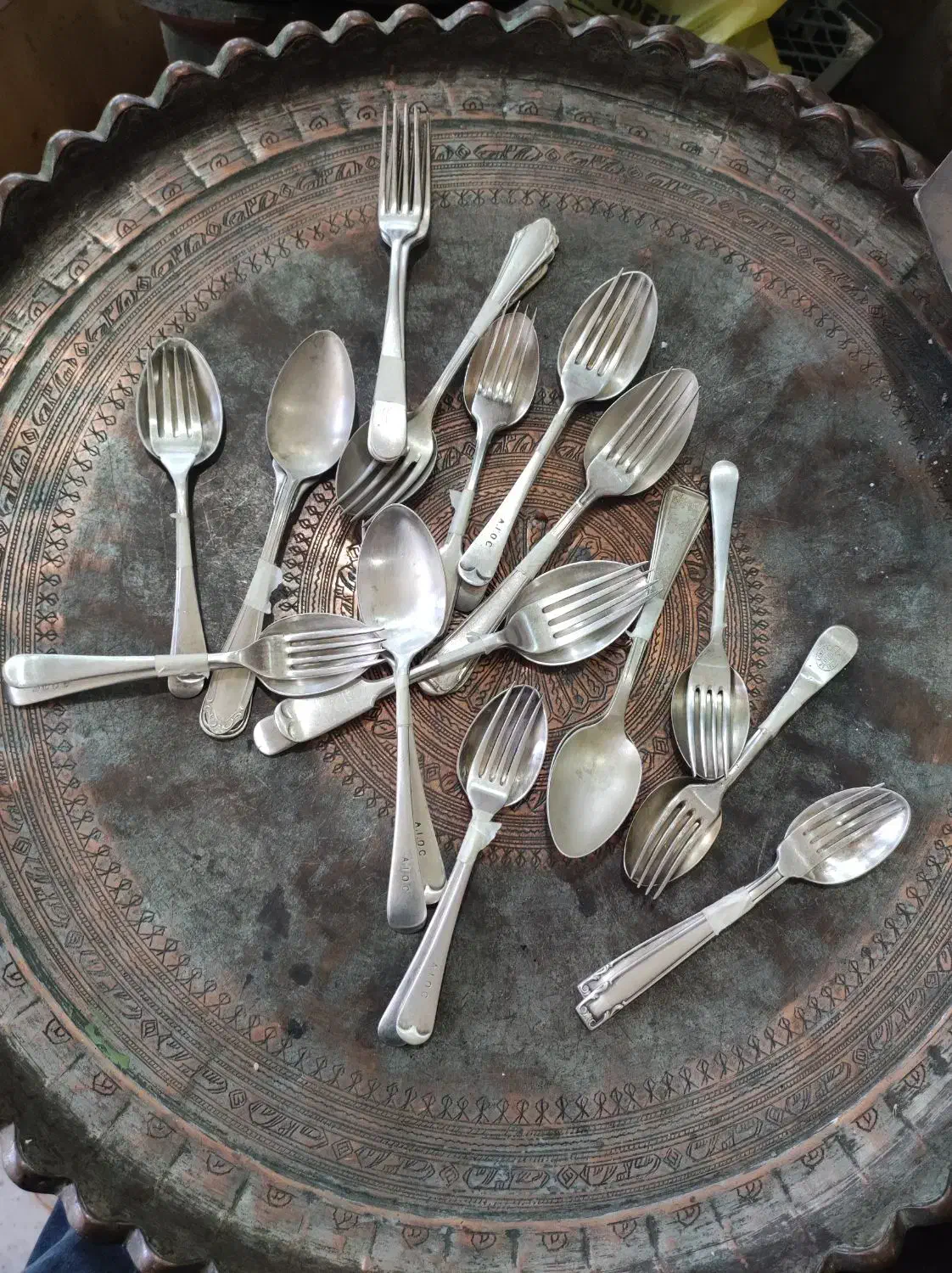 ست تکنفره قاشق و چنگال نوربلین|کلکسیون اشیاء عتیقه|ساری, |دیوار