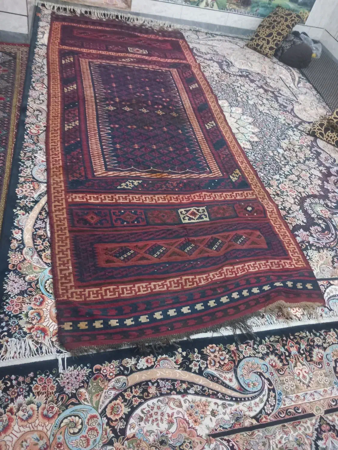 گلیم دست بافت|فرش|ایذه, |دیوار