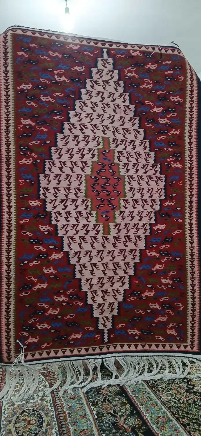 گلیم دست بافت|گلیم، جاجیم، گبه|کرمانشاه, |دیوار