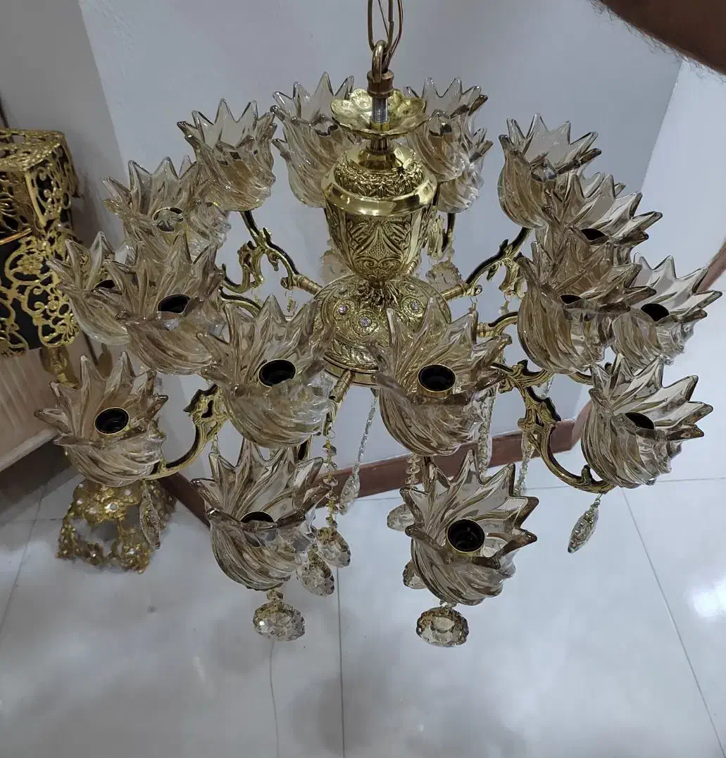 لوستر برنجی کاملا نو|لوستر و چراغ آویز|تهران, جوادیه تهرانپارس|دیوار