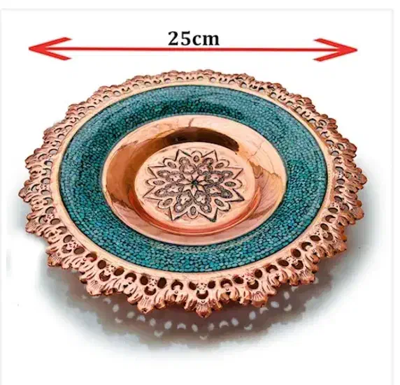 گلدان و شکلات خوری و شیرینی خوری مسی فیروزه کوب|صنایع دستی و سایر لوازم تزئینی|تهران, دربند|دیوار