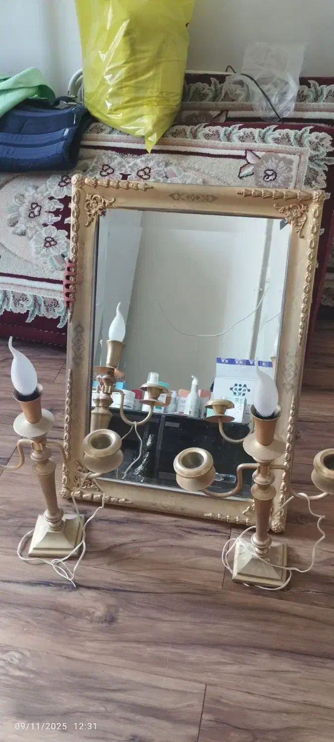 آینه شمعدان|صنایع دستی و سایر لوازم تزئینی|ساوه, |دیوار