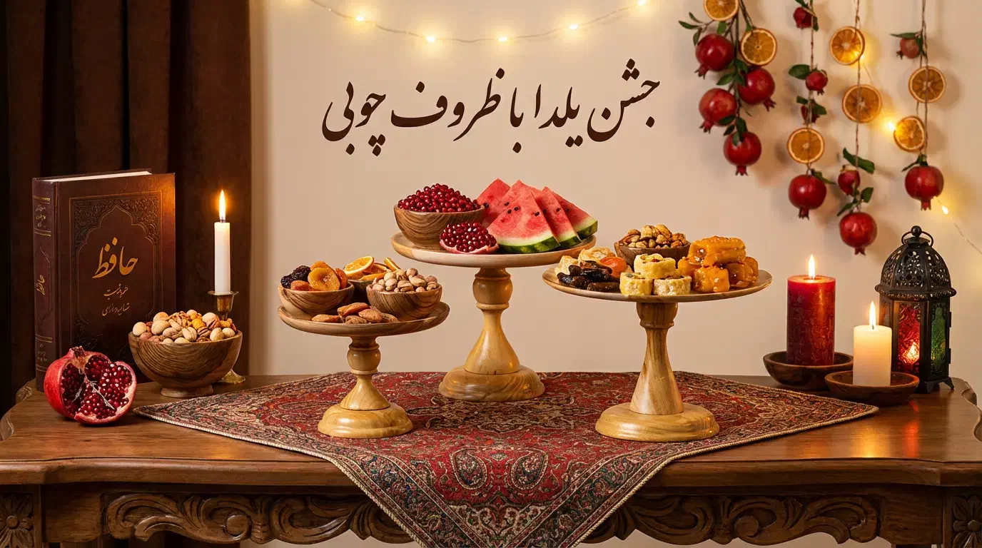 ظروف شب یلدای چوبی|ظروف سرو و پذیرایی|خمینی‌شهر, |دیوار