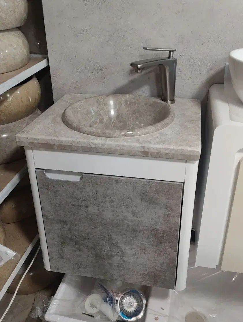 روشویی سنگی ۴۰×۵۰ طوسی توکار|لوازم سرویس بهداشتی|قزوین, |دیوار