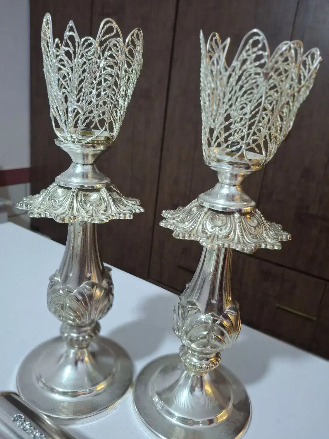 آینه شمعدان ملیله کاری|صنایع دستی و سایر لوازم تزئینی|ابریشم, |دیوار