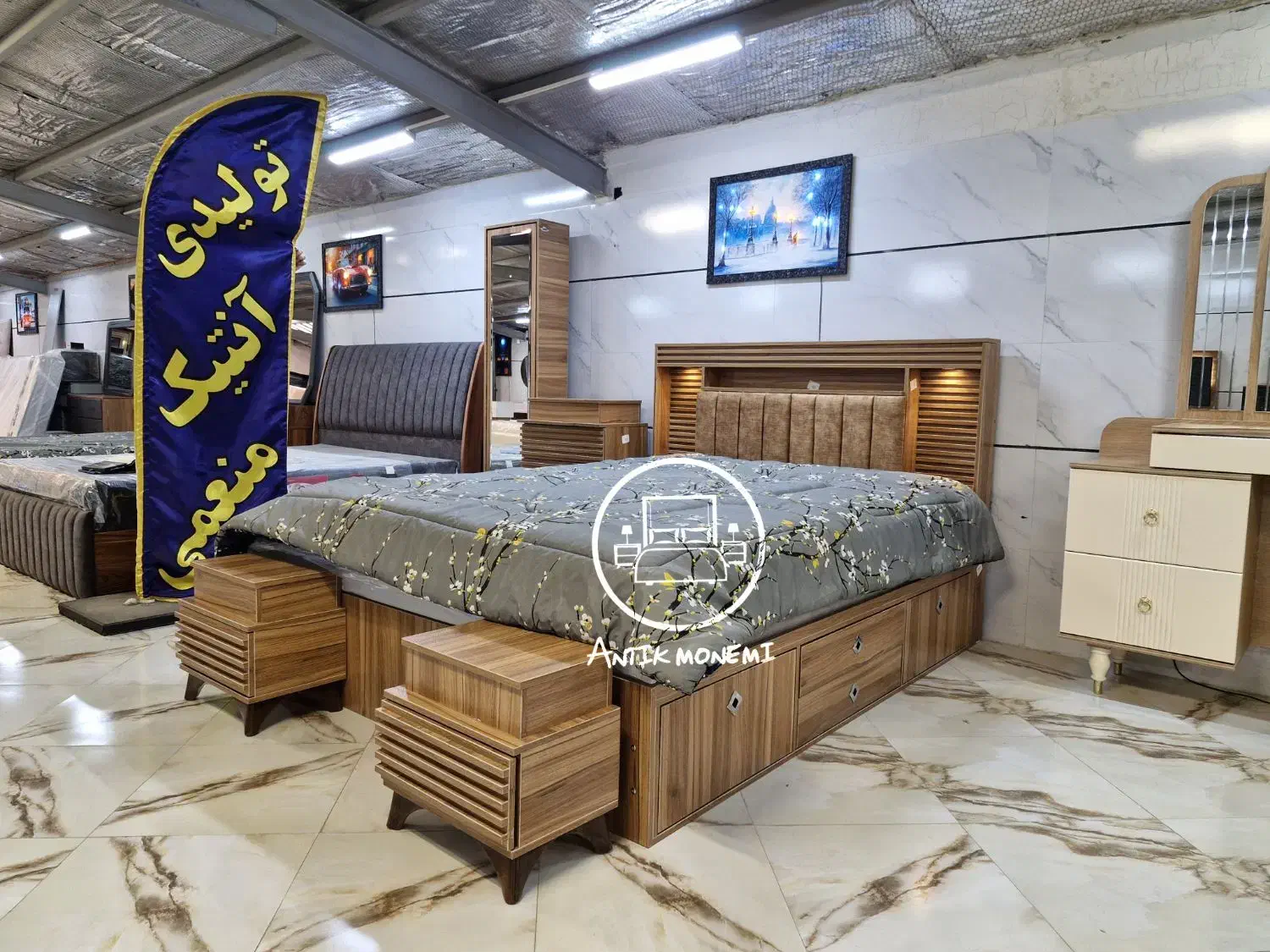 سرویس خواب دونفره کامل قهوه‌ای مدل 404|تخت و سرویس خواب|اصفهان, قهجاورستان|دیوار