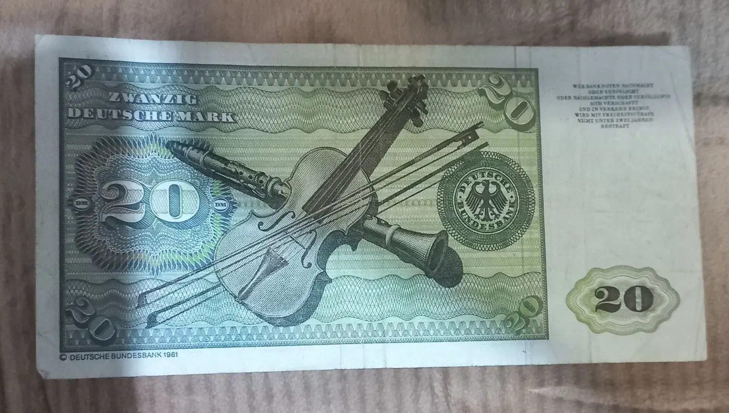 اسکناس  آلمان ۲۰ مارک اصل کمیاب وعتیقه و کلکسیونی|کلکسیون سکه، تمبر، اسکناس|قم, باجک سه|دیوار