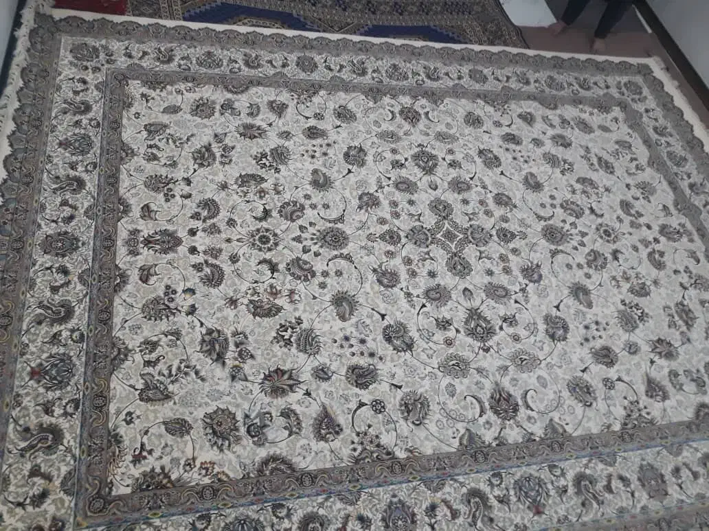 فرش 12 متری 1200 شانه آکریلیک 10 رنگ کرم|فرش|بهارستان, |دیوار