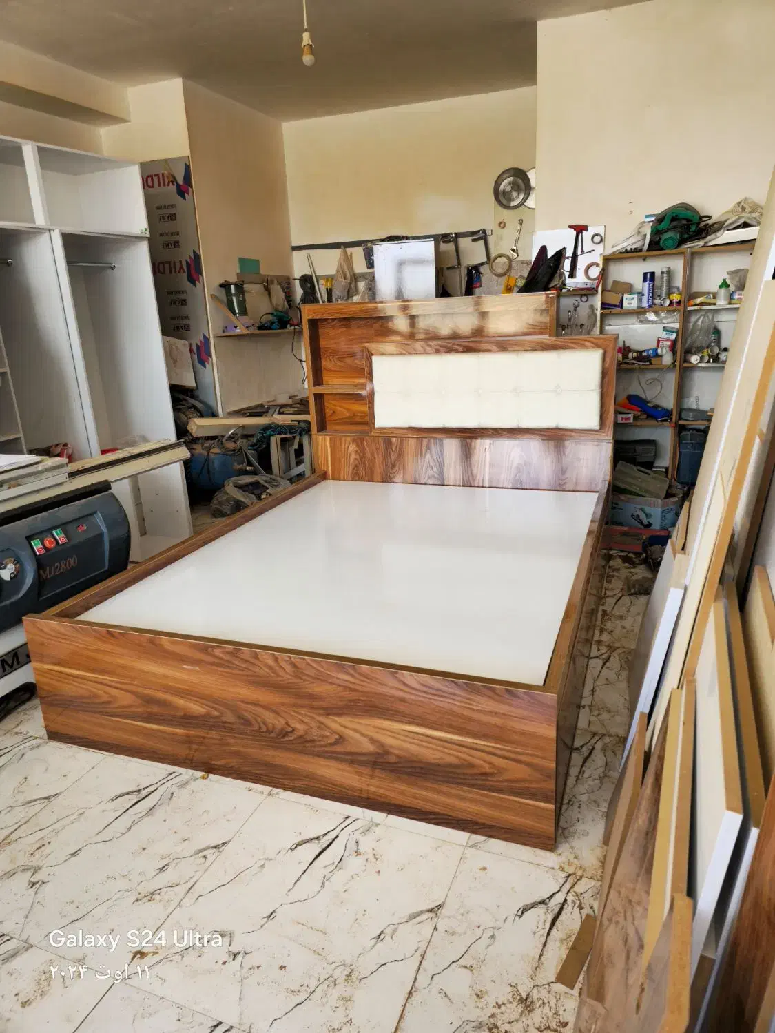 تخت خواب دو نفره تمام ام دی اف|تخت و سرویس خواب|ماکو, |دیوار