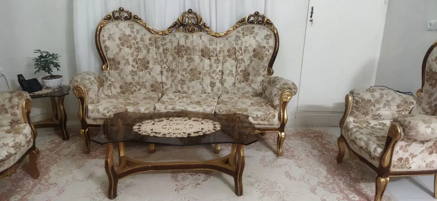 مبل سلطنتی نه نفره|مبلمان خانگی و میز عسلی|شاهرود, |دیوار