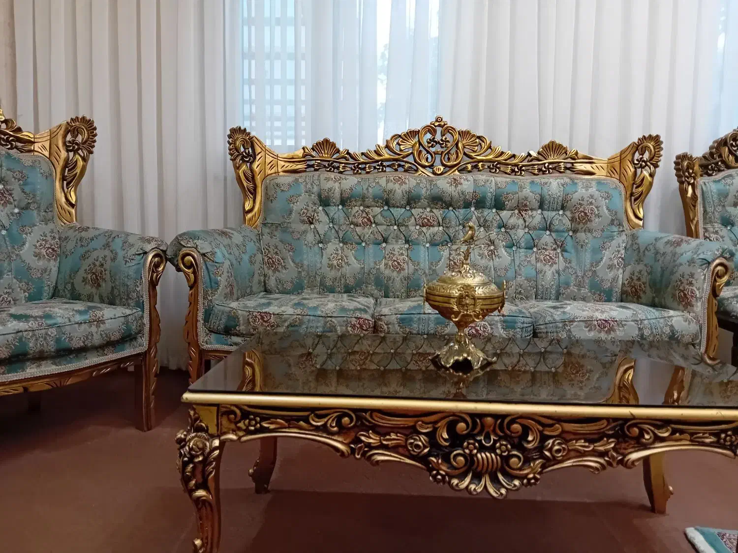 مبل سلطنتی ۹ نفره چوب راش|مبلمان خانگی و میز عسلی|ابهر, |دیوار