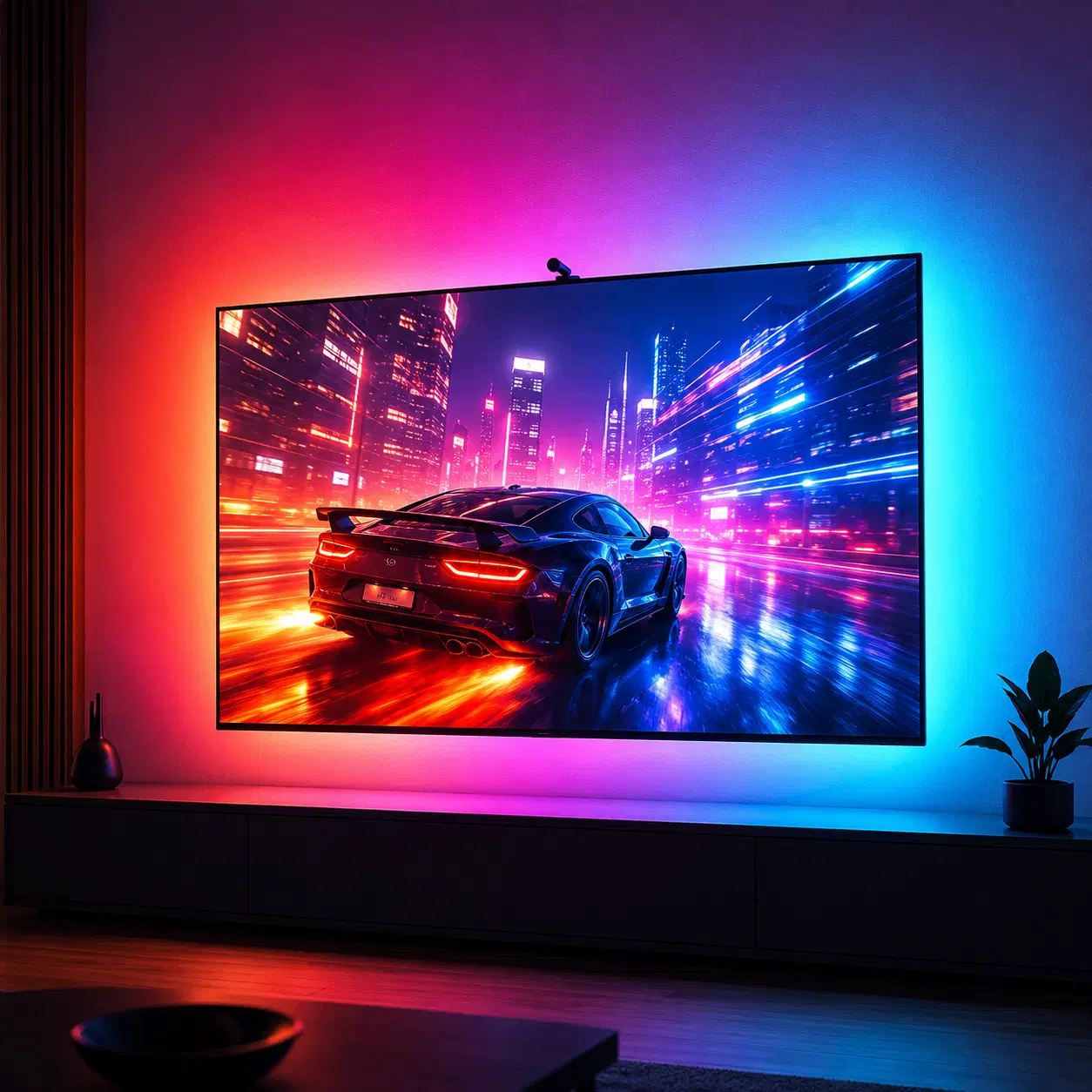 نورپردازی RGB پشت تلویزیون با دوربین TV BACKLIGHT|ریسه و چراغ تزئینی|تهران, خواجه نصیر طوسی|دیوار