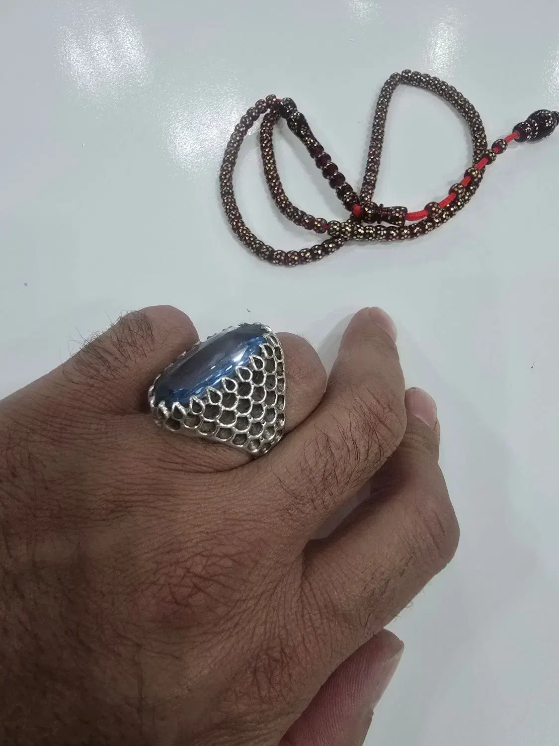 انگشتر طرح فدیوم پولکی نگین توپاز|جواهرات|تبریز, |دیوار