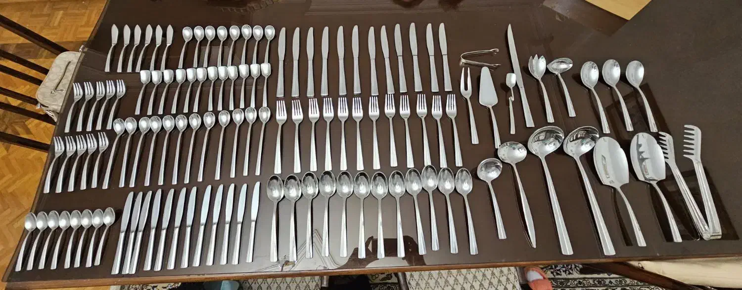 ست قاشق و چنگال ۱۲نفره ۱۱۹ پارچه|ظروف سرو و پذیرایی|تهران, مجیدیه|دیوار