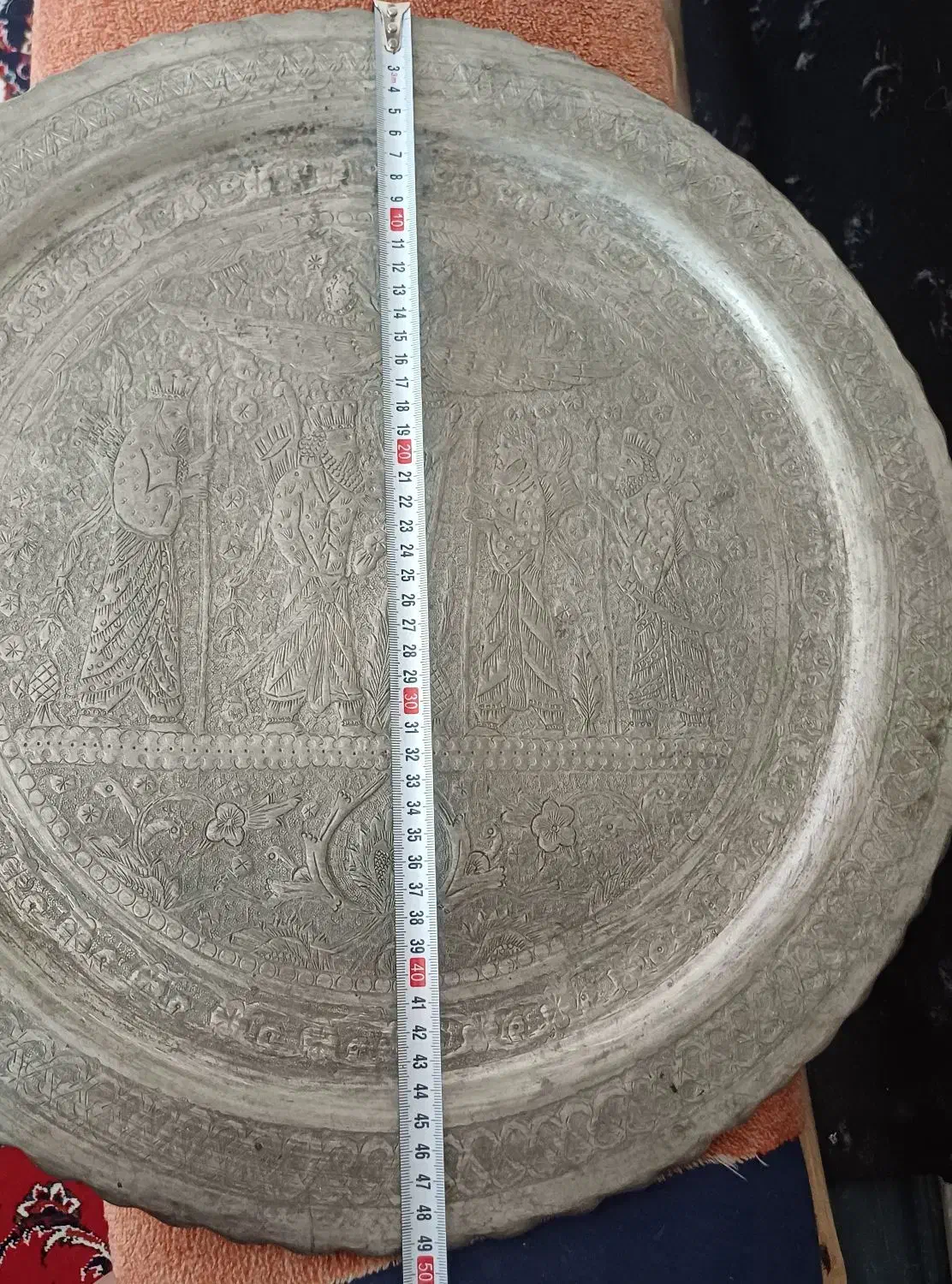 سینی مسی|کلکسیون اشیاء عتیقه|کاشان, لتحر|دیوار