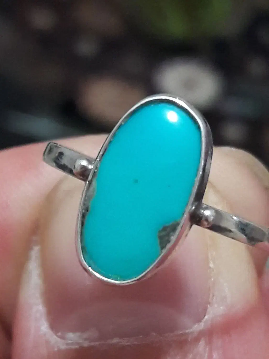 فیروزه قدیمی و پاک نیشابور رکاب ظریف زنانه|جواهرات|پرند, فاز ۶|دیوار