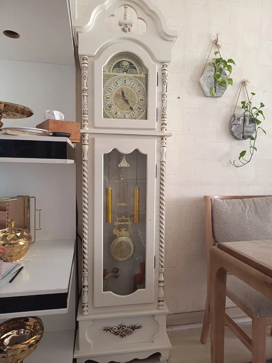 ست آینه کنسول وساعت ایستاده|بوفه، ویترین، کنسول|تاکستان, |دیوار