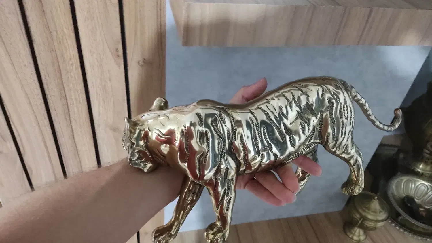 مجسمه ببر برنزی|مجسمه، تندیس، ماکت|سنندج, |دیوار