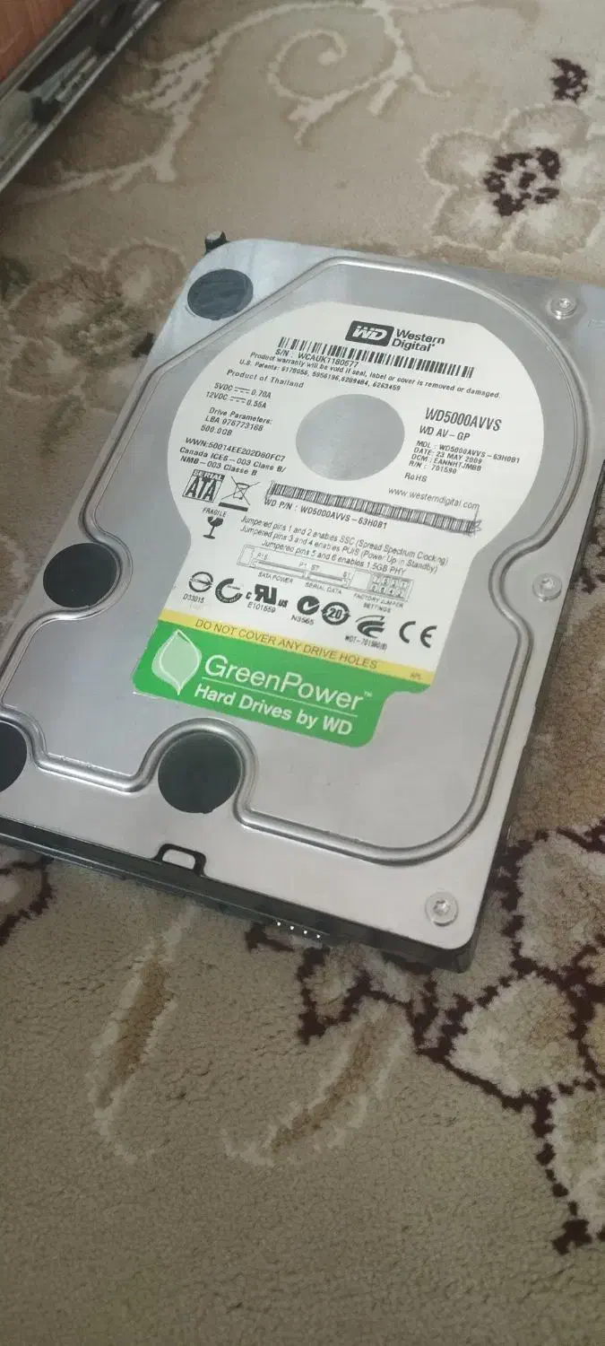 هارد ۵۰۰ گرین|قطعات و لوازم جانبی رایانه|نجفآباد, گلدشت|دیوار