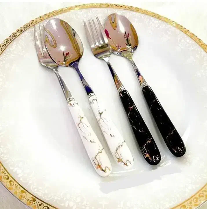 قاشق چنگال دسته سرامیکی|ظروف سرو و پذیرایی|کرمانشاه, |دیوار