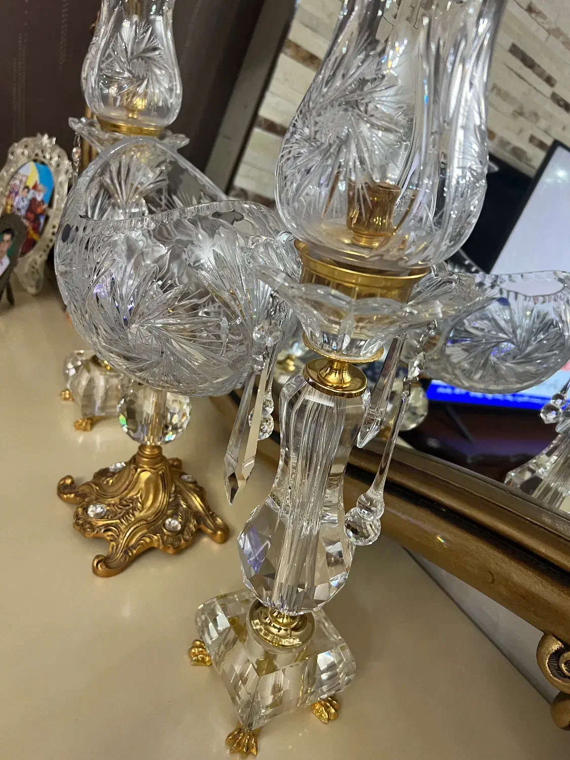 شمعدان کریستال اصل|صنایع دستی و سایر لوازم تزئینی|تبریز, |دیوار