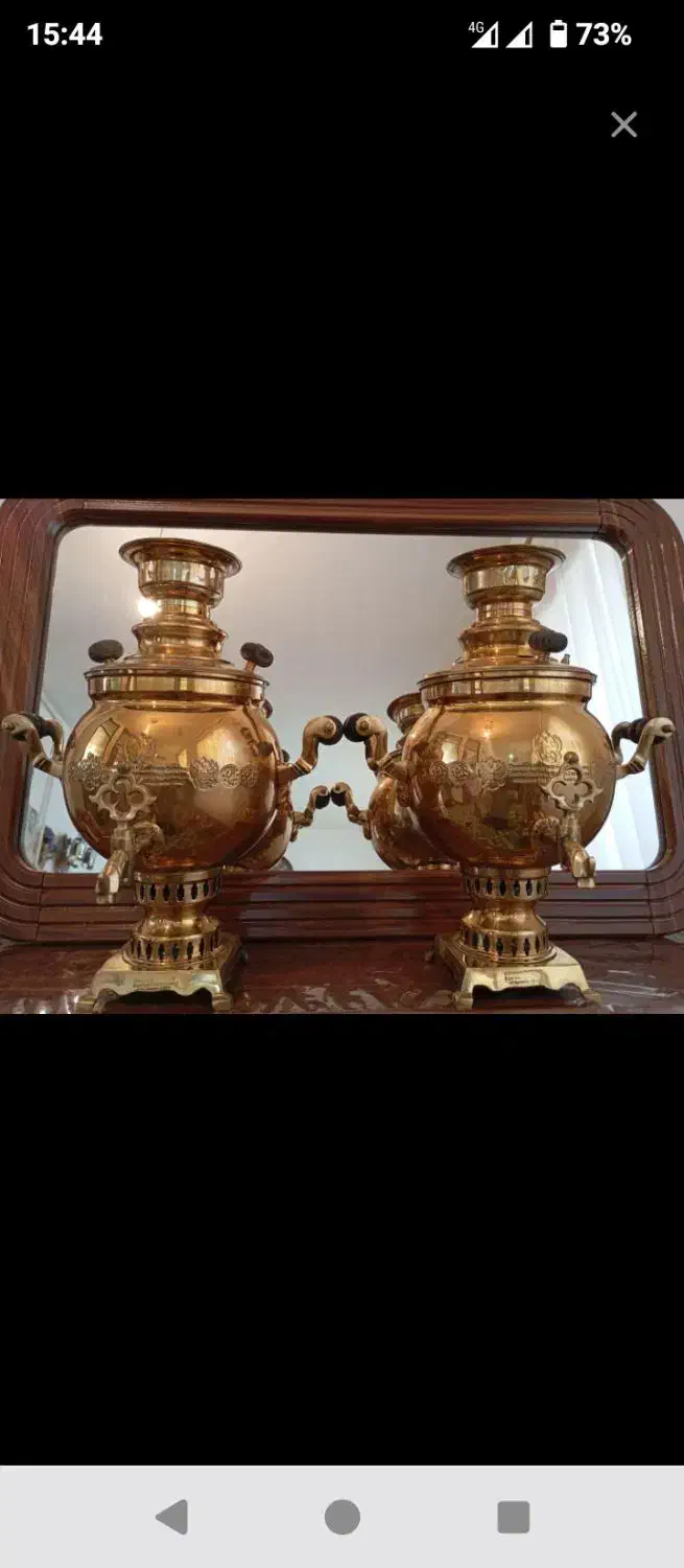 سماور زغالی برنز و شکلات خوری|کلکسیون اشیاء عتیقه|نهاوند, |دیوار