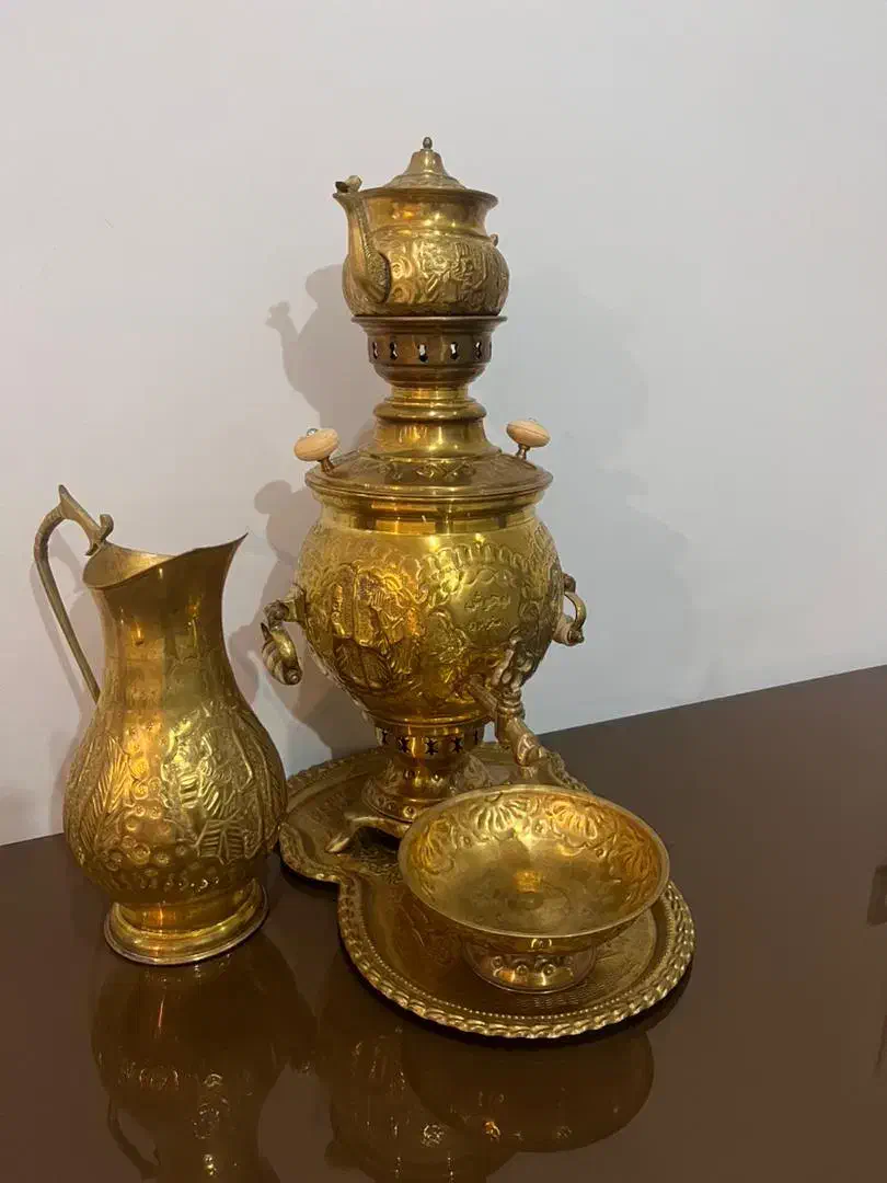 سماور زغالی برنجی|سماور، چایساز، قهوهساز|مشهد, شهرک لشکر (شهرک غرب)|دیوار