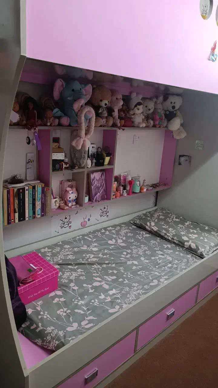 تخت دوطبقه ام دی اف|تخت و سرویس خواب|کاشمر, |دیوار