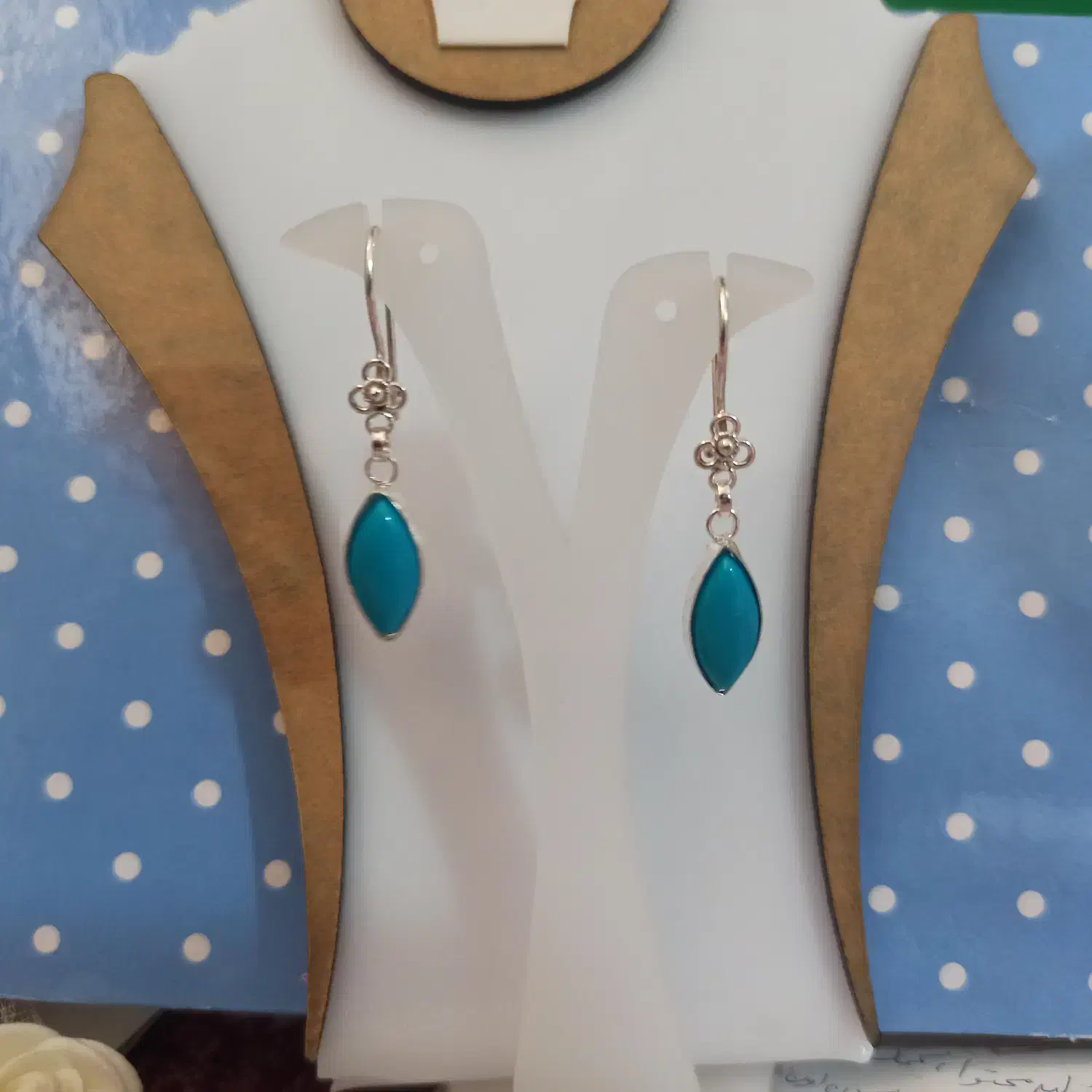 گوشواره نقره کار دست اصفهان نگین آبی کد ۵۵۲|جواهرات|اصفهان, مولوی|دیوار