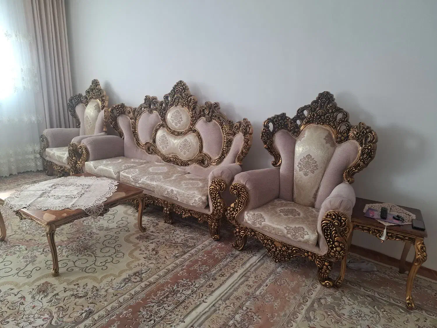 مبلمان سلطنتی 9 نفره بدون ایراد در دیواندره|مبلمان خانگی و میز عسلی|دیواندره, |دیوار