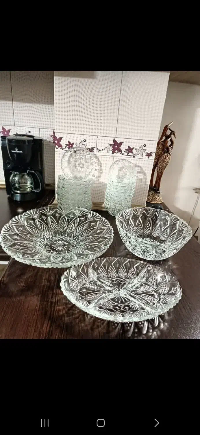 ۲۸پارچه بلور کریستال آناناسی|ظروف سرو و پذیرایی|اصفهان, دهنو|دیوار