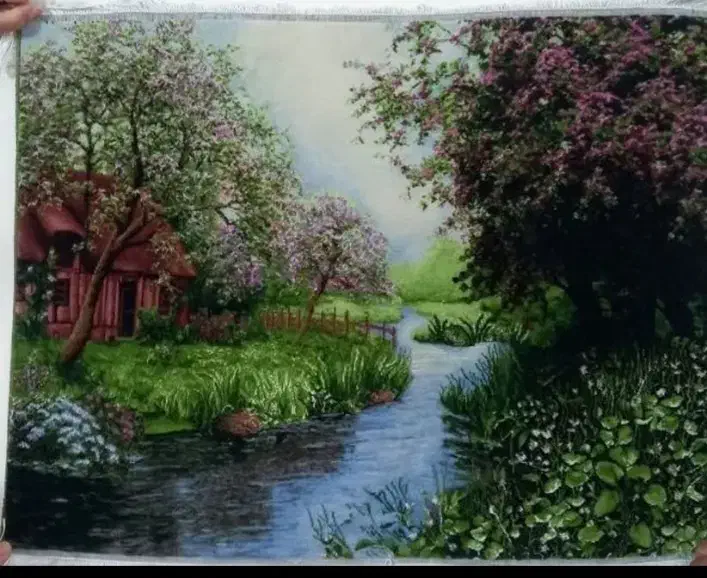 تابلو فرش دستبافت،باغ گیلاس،زیبا و جذاب،|تابلو فرش|داورزن, |دیوار