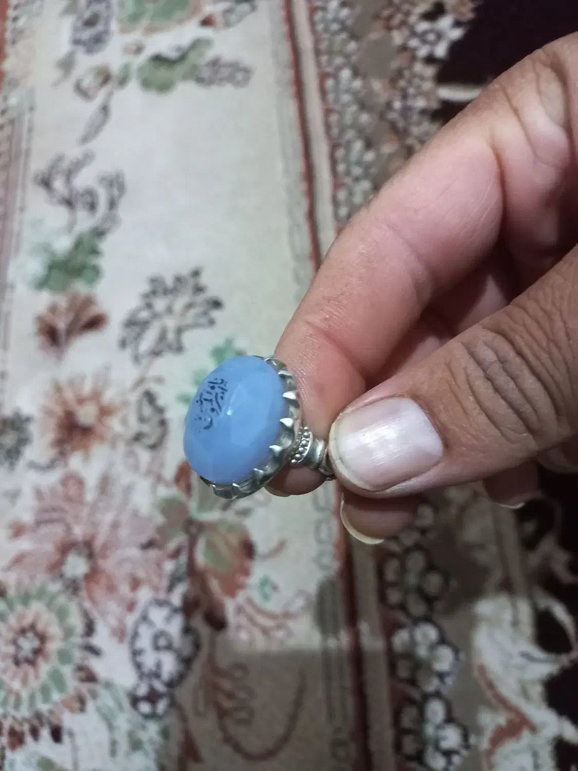 انگشتر عقیق سوسنی رکاب نقره ۹۲۵|جواهرات|سمنان, |دیوار