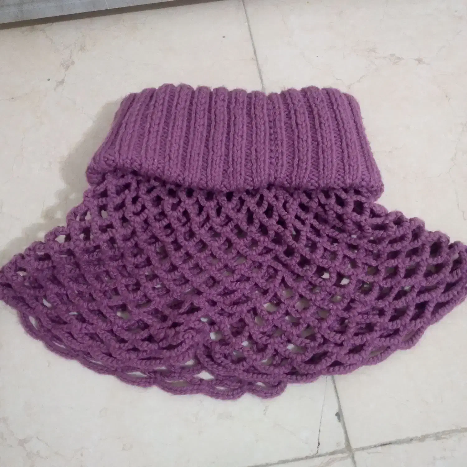 کلاه و شال یقه ای بافت|لباس|کرمانشاه, |دیوار