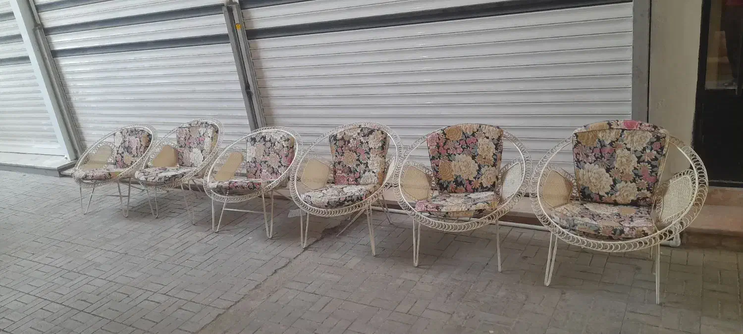 صندلی باغی فلزی ۶عدد باتشکهاش|مبلمان خانگی و میز عسلی|نوشهر, |دیوار