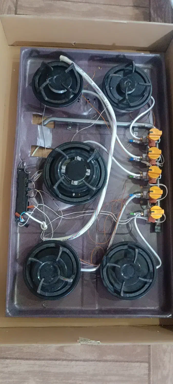 اجاق گاز رومیزی ۵ شعله شیشه ای|اجاق گاز و لوازم برقی پخت‌وپز|ماهدشت, |دیوار