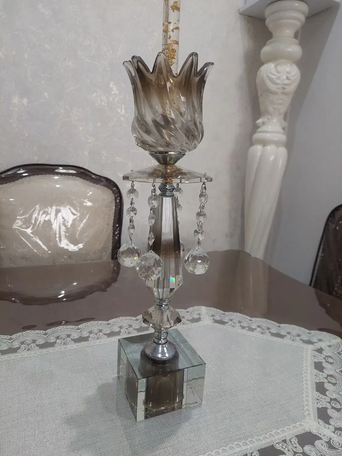 شمعدان کریستالی|صنایع دستی و سایر لوازم تزئینی|آبیک, |دیوار