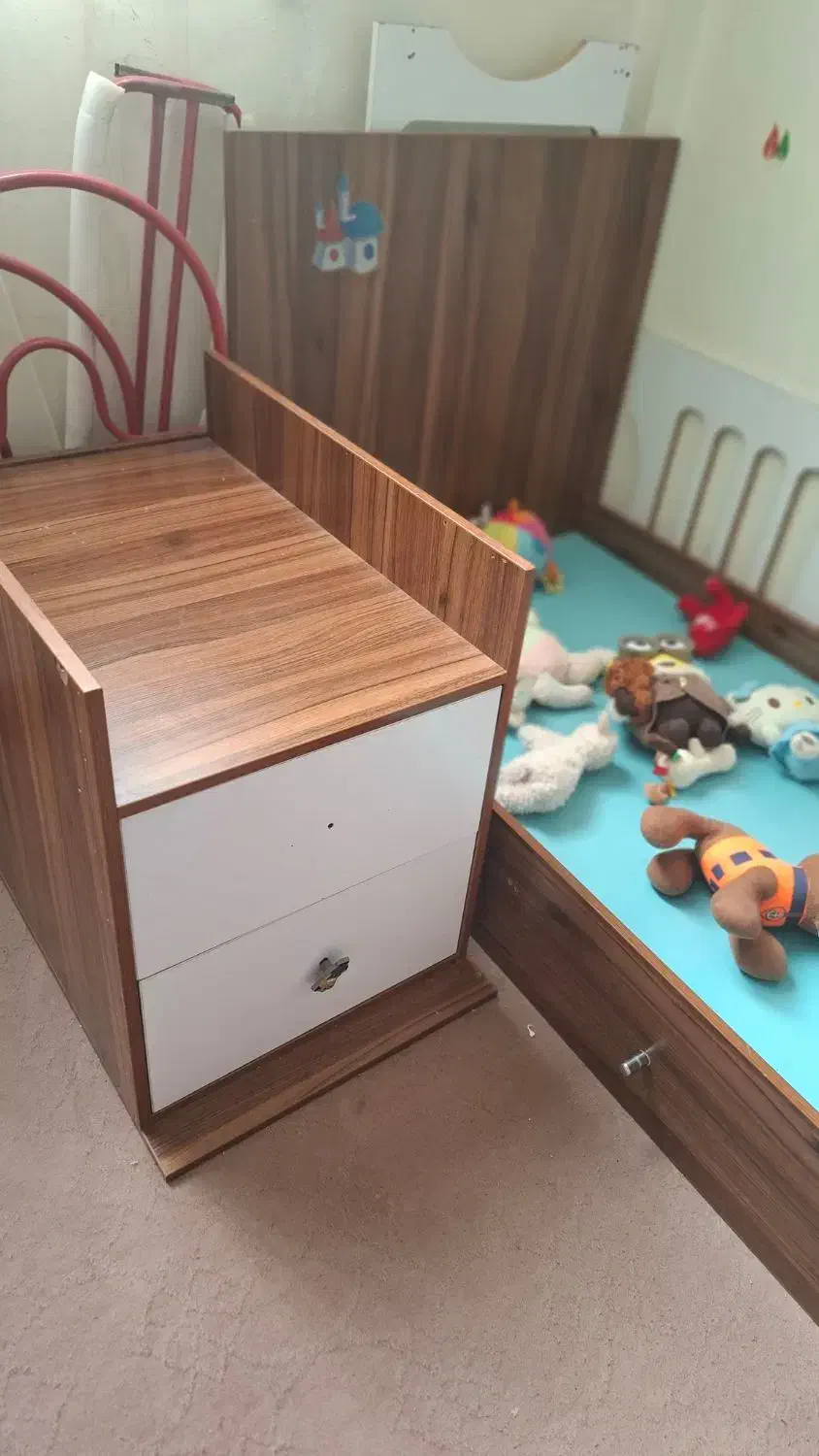 تخت خواب کودک جنس اصل ام دی اف|تخت و سرویس خواب|زاهدان, |دیوار