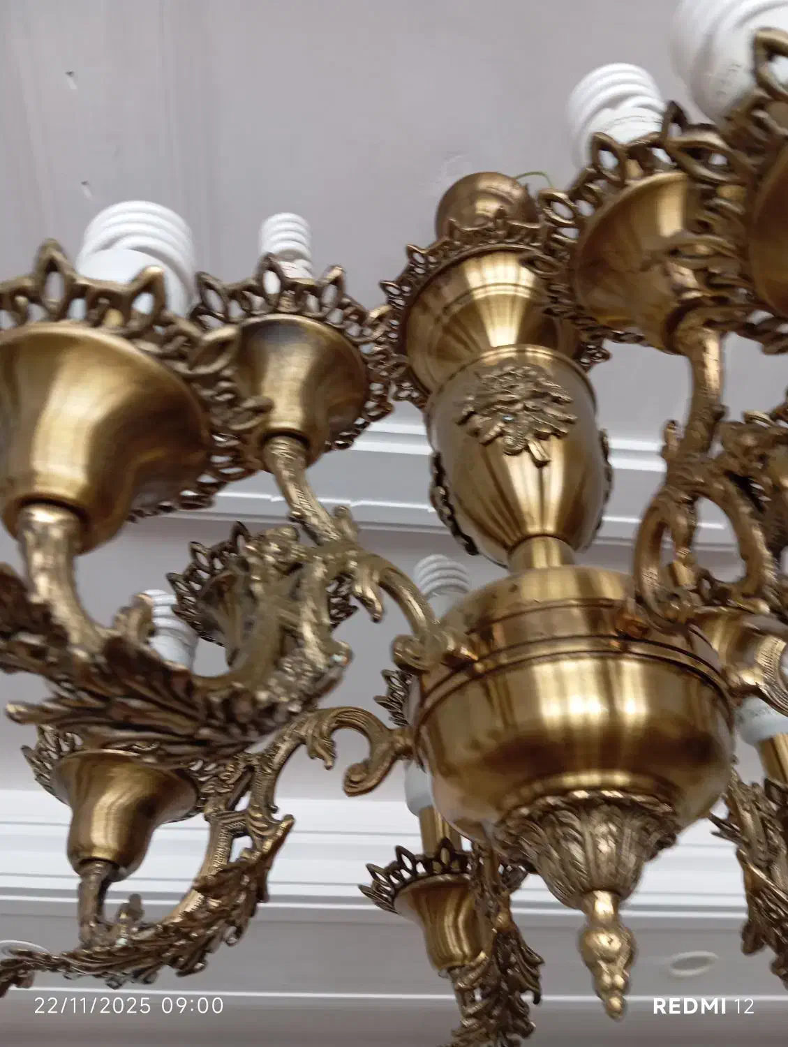 لوستر برنز 12شاخه|لوستر و چراغ آویز|ری, منصوریه منگل|دیوار