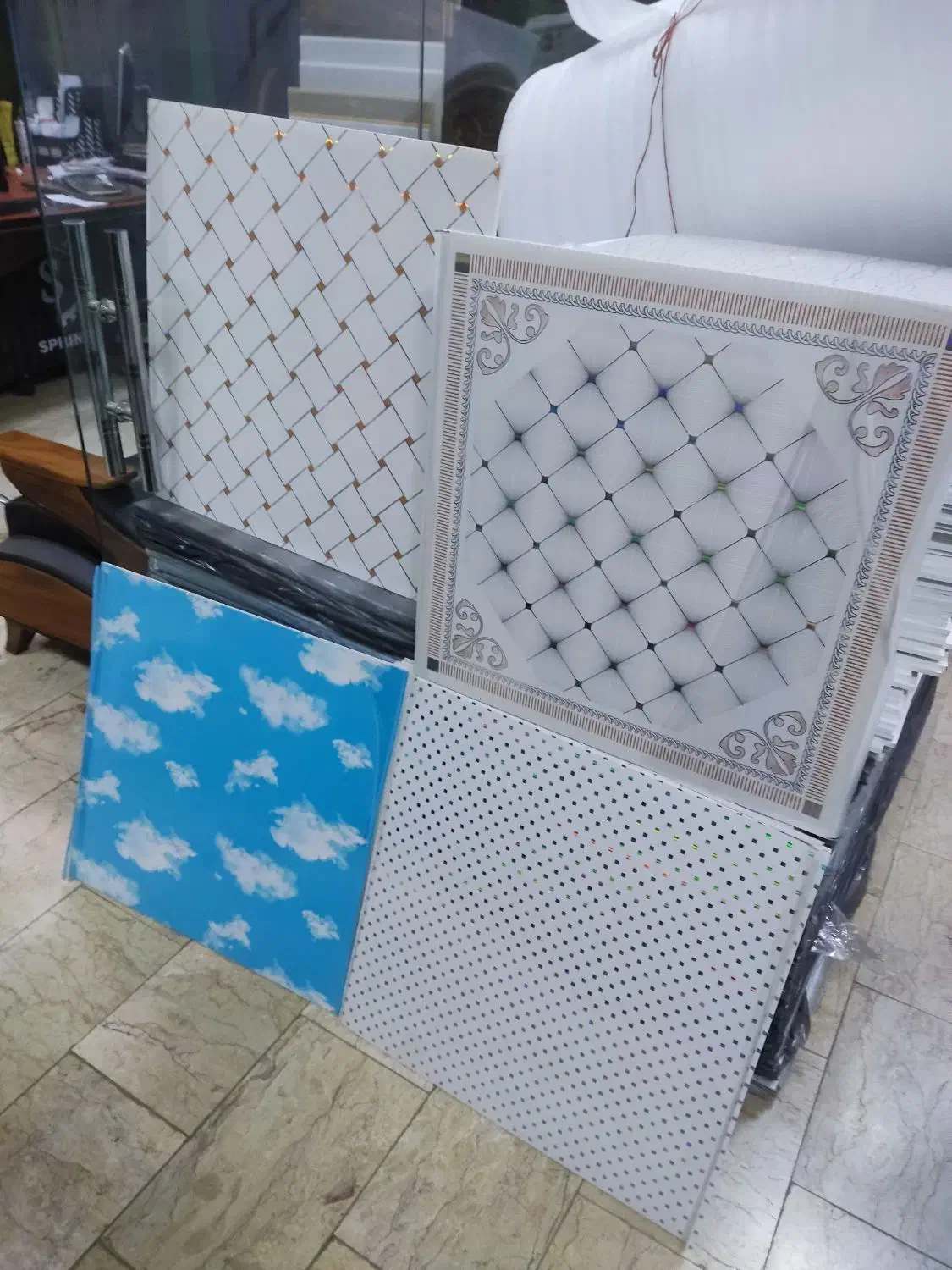 دیوارپوش pvc تایل 60*60 اسمان مجازی سقف کاذب|عمده‌فروشی|هشتگرد, طاووسیه|دیوار