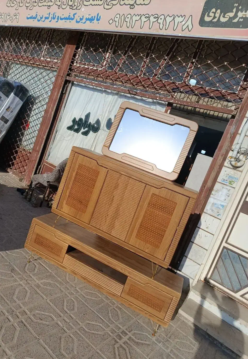 اینه کنسول میز تلویزیون بلوط مگنتی|بوفه، ویترین، کنسول|زنجان, |دیوار